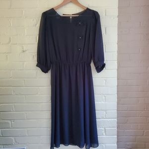 J.S.J. Vintage Black Sheer Dress 90s Sized Small w/o belt